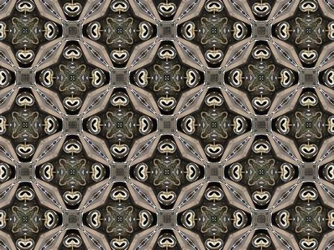 Abstract Kaleidoscope Pattern in Neutral Tones Stock Illustration