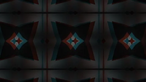 Abstract Kaleidoscope Pattern: Red, Teal, and White Geometric Design Stock Footage 310918024