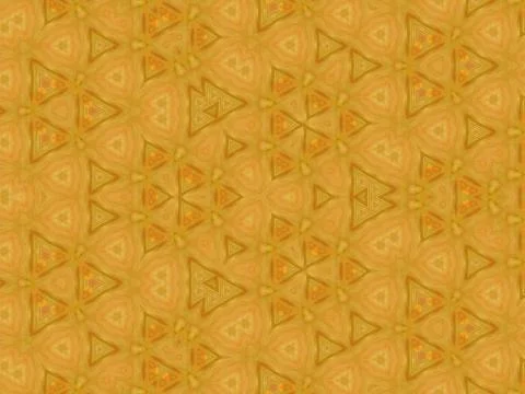 Abstract kaleidoscope patterned background in yellow colors Stock Illustration