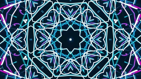 Abstract Kaleidoscope Patterns. 4K Geometric Animation Background Stock Footage 140990206