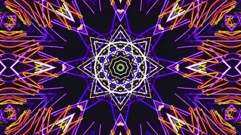 Abstract Kaleidoscope Patterns. 4K Geometric Animation Background Stock Footage 140990209