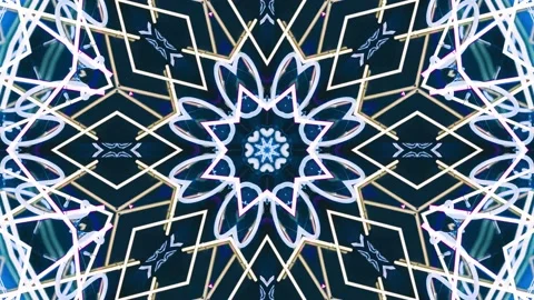 Abstract Kaleidoscope Patterns. 4K Geometric Animation Background Stock Footage 140990212