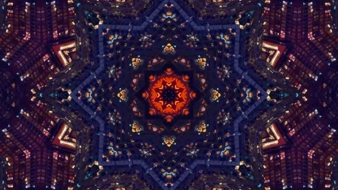Abstract Kaleidoscope With Rhythmic Color Patterns Видео 325154528