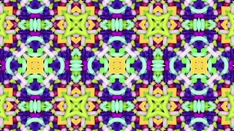 Abstract Kaleidoscope Sequence Patterns. 4K Animation Background. Stock Footage 143989528