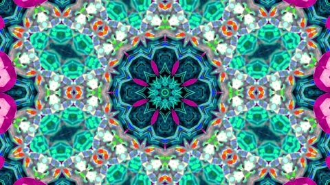 Abstract Kaleidoscope Sequence Patterns. 4K Animation Background. Stock Footage 143990469