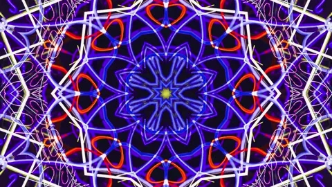 Abstract Kaleidoscope Sequence Patterns. 4K Animation Background. Stock Footage 144652323