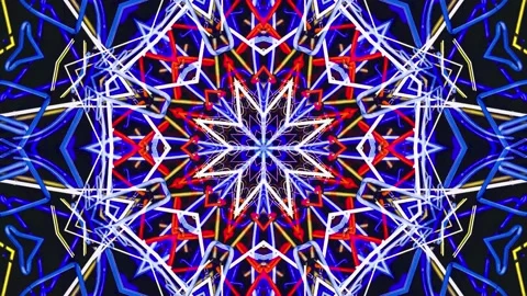 Abstract Kaleidoscope Sequence Patterns. 4K Animation Background. Stock Footage 144652324