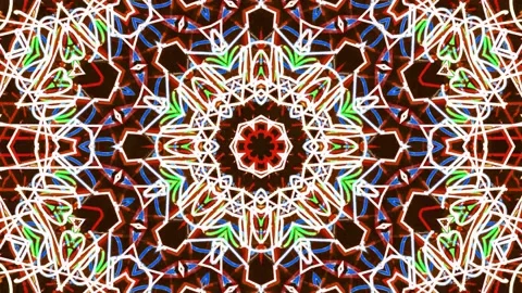 Abstract Kaleidoscope Sequence Patterns. 4K Animation Background. Stock Footage 144652554