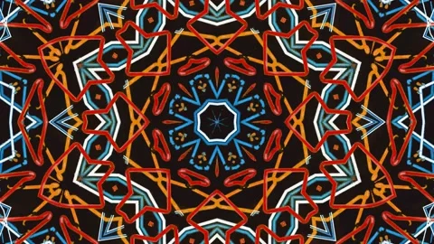 Abstract Kaleidoscope Sequence Patterns. 4K Animation Background. Stock Footage 144652844