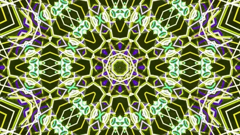 Abstract Kaleidoscope Sequence Patterns. 4K Animation Background. Stock Footage 144725602