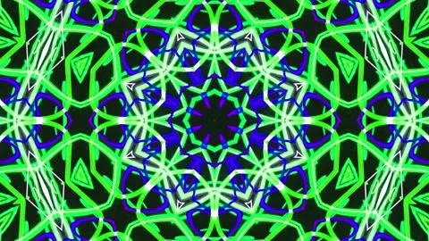Abstract Kaleidoscope Sequence Patterns. 4K Animation Background. Stock Footage 144857324