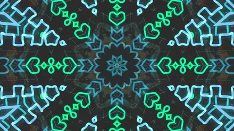Abstract Kaleidoscope Sequence Patterns. 4K Animation Background. Stock Footage 144857971