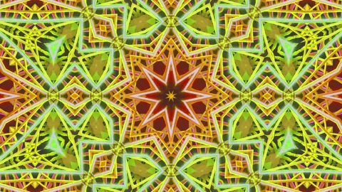 Abstract Kaleidoscope Sequence Patterns. 4K Animation Background. Stock Footage 144858061