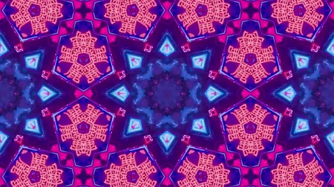 Abstract Kaleidoscope Sequence Patterns. 4K Animation Background. Stock Footage 144859856