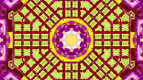 Abstract Kaleidoscope Sequence Patterns. 4K Animation Background. Stock Footage 144859865