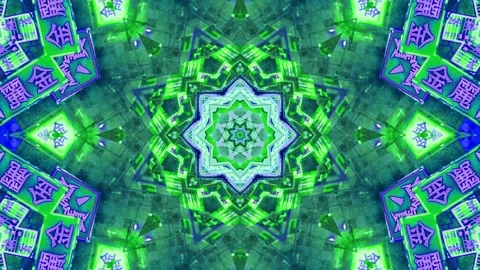 Abstract Kaleidoscope Sequence Patterns. 4K Animation Background. Stock Footage 144860006