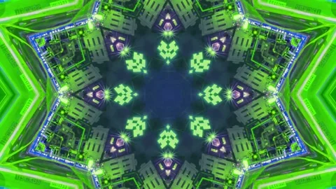 Abstract Kaleidoscope Sequence Patterns. 4K Animation Background. Stock Footage 144860554