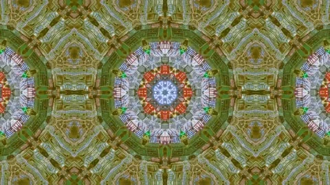 Abstract Kaleidoscope Sequence Patterns. 4K Animation Background. Stock Footage 145180458