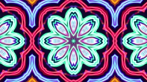 Abstract Kaleidoscope Sequence Patterns. 4K Animation Background. Stock Footage 145181063