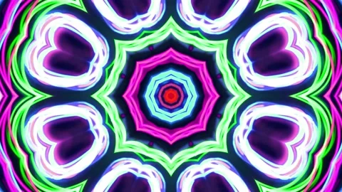 Abstract Kaleidoscope Sequence Patterns. 4K Animation Background. Stock Footage 145181080
