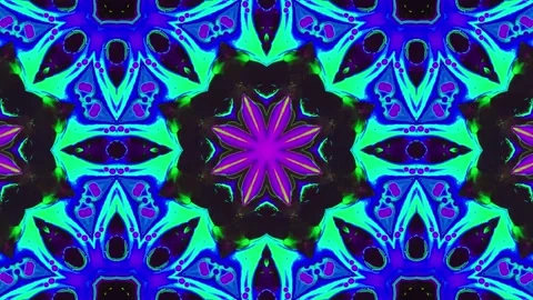 Abstract Kaleidoscope Sequence Patterns. 4K Animation Background. Stock Footage 145181791