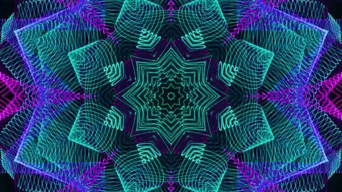 Abstract Kaleidoscope Sequence Patterns. 4K Animation Background. Stock Footage 145183505