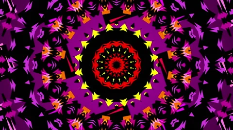 Abstract kaleidoscope shape, black background, loop Stock Footage 62949224