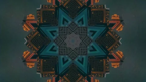 Abstract Kaleidoscope With Sharp Color Pull Видео 325154561