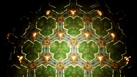 Abstract kaleidoscope visual formed by mirrored organic textures resembling Stock Footage 337239064