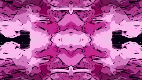Abstract Kaleidoscope VJ Loop Pink Morphing Inkblots Cartoon Comic Look Stock Footage 294357556