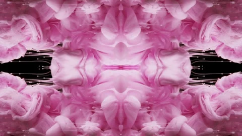 Abstract Kaleidoscope VJ Loop Pink Morphing Inkblots Stock Footage 294358012