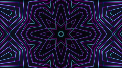 Abstract kaleidoscopic background. Looping symmetrical circular motion design Stock Footage 130799703