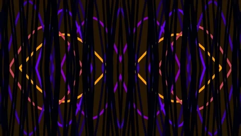 Abstract Kaleidoscopic Light Patterns with Vertical Stripes and Geometric S.. Stock Footage 342190599
