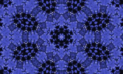 Abstract kaleidoscopic lilac pattern on a dark background 스톡 일러스트