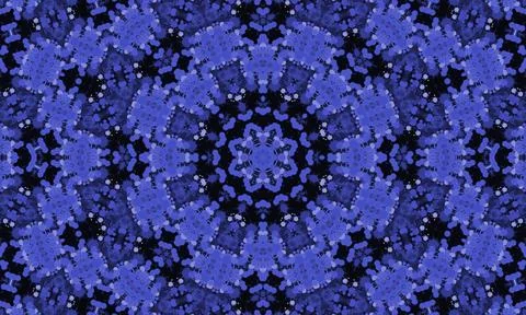Abstract kaleidoscopic lilac pattern on a dark background イラスト素材