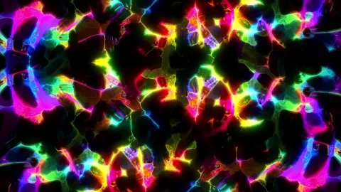 Abstract kaleidoscopic pattern with changing colorful stains, seamless loop Stock Footage 164329698