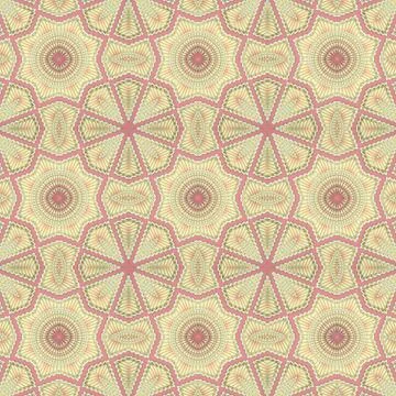 Abstract kaleidoscopic pattern composed of colored corrugated sheets. 3d render Stock Illustration
