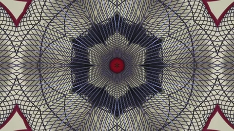 An abstract kaleidoscopic pattern featuring a mesh-like design with intrica.. Stock Footage 305365633