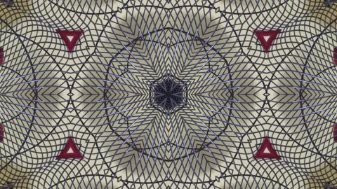 An abstract kaleidoscopic pattern featuring a mesh-like design with intrica.. Stock Footage 305365637