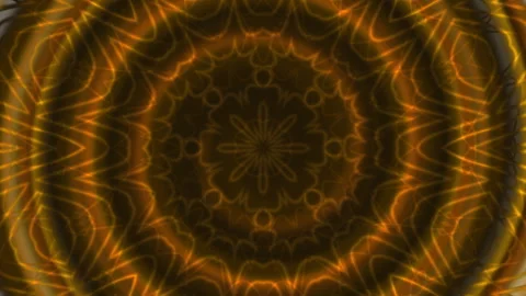 Abstract Kaleidoscopic Pattern Golden Orange Brown Swirls Stock Footage 339704398