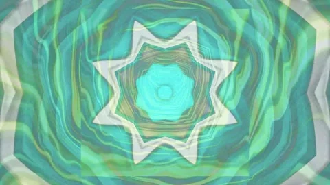 Abstract kaleidoscopic pattern with green and teal tones a mesmerizing featuring Video stock 332025519