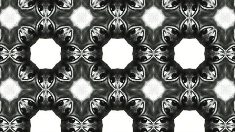 Abstract kaleidoscopic pattern of psychedelic transformation of stars. Motion 스톡 일러스트