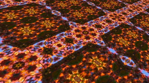 Abstract kaleidoscopic pattern with row structure and diagonal perspective Stock Footage 67586091