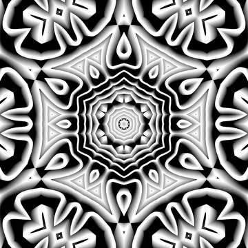 Abstract kaleidoscopic pattern with symmetric elements イラスト素材