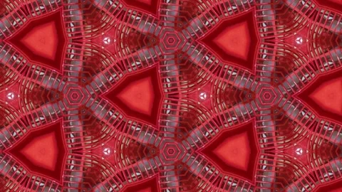 An abstract kaleidoscopic pattern with a symmetrical design, showcasing a v.. Stock Footage 305365645