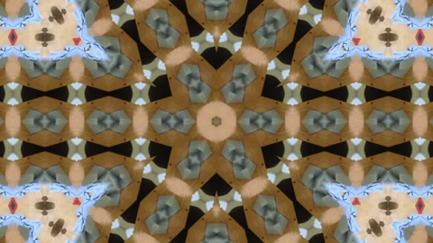 An abstract kaleidoscopic pattern with a symmetrical design, showcasing bro.. Stock Footage 305524143