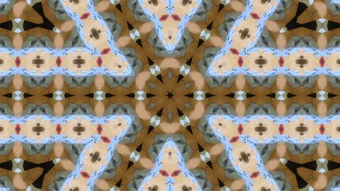 An abstract kaleidoscopic pattern with a symmetrical design, showcasing bro.. Stock Footage 305524151