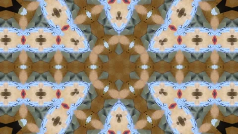 An abstract kaleidoscopic pattern with a symmetrical design, showcasing bro.. Stock Footage 305524160