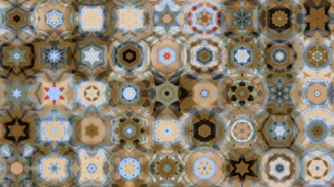 An abstract kaleidoscopic pattern with a symmetrical mosaic design, showcas.. Stock Footage 305524376