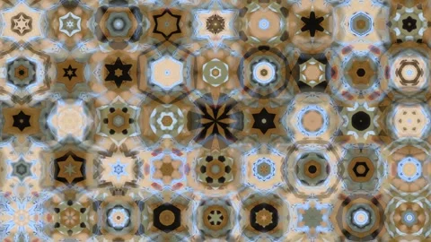 An abstract kaleidoscopic pattern with a symmetrical mosaic design, showcas.. Stock Footage 305524441